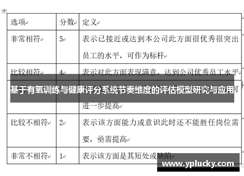 基于有氧训练与健康评分系统节奏维度的评估模型研究与应用